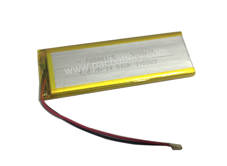 3.7V 3800mAh 6840115 prismatic pouch lithium polymer battery for power bank