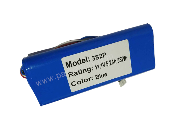 Rechargeable 3S2P 5200mAh 11.1V li-ion battery pack made of Samsung 18650 cell, with SMBus protocol