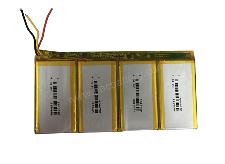 Customized tablet battery 14.8V 2250mAh Li ion battery pack made of pouch cell