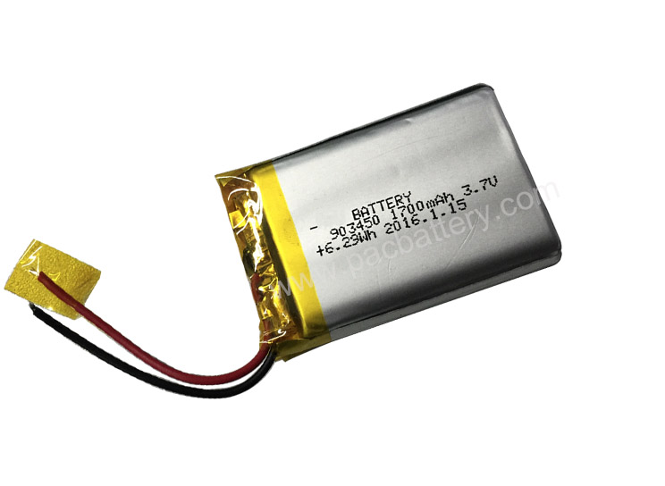 Batterie standard 903450 1700mAh 3.7V Li-polymère pour GPS Tracker