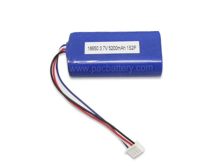 3.7V 18650 battery lithium ion pack 2p 5200mAh for household products