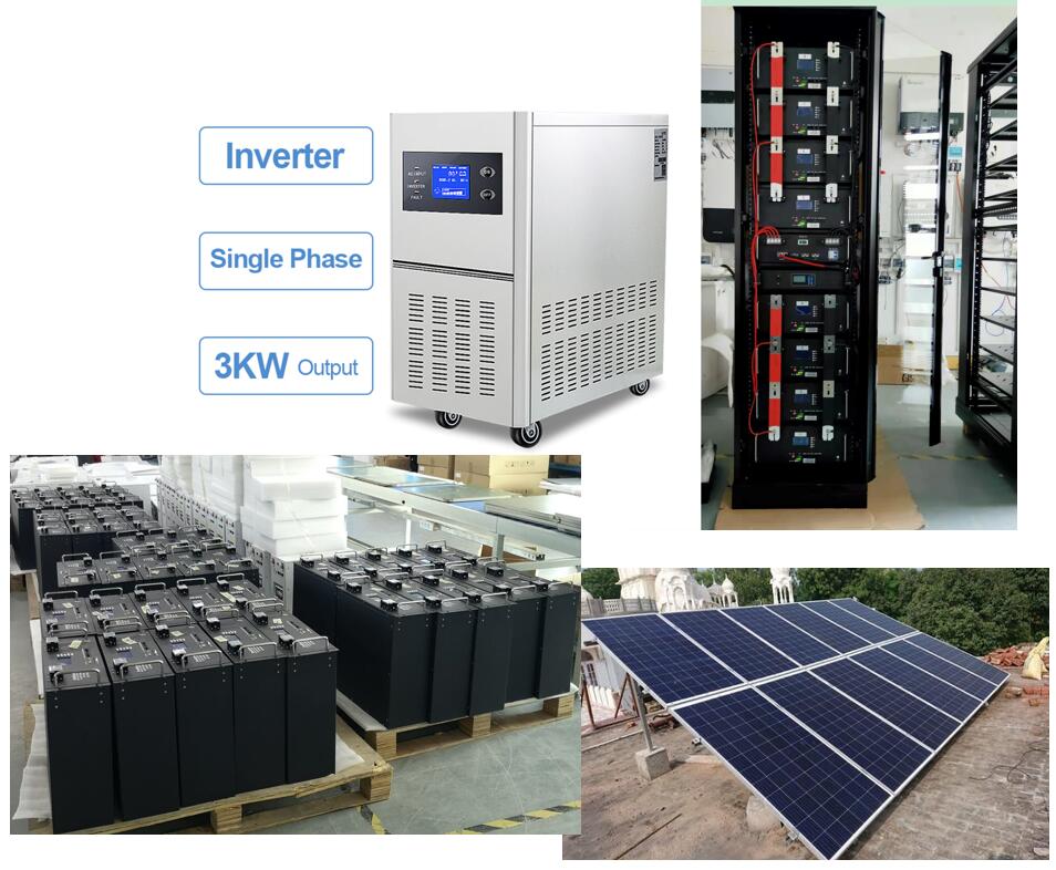 Off-grid solar system in Lebanon 80kWh lithium battery with 3kW hybrid inverter backup for 3 days