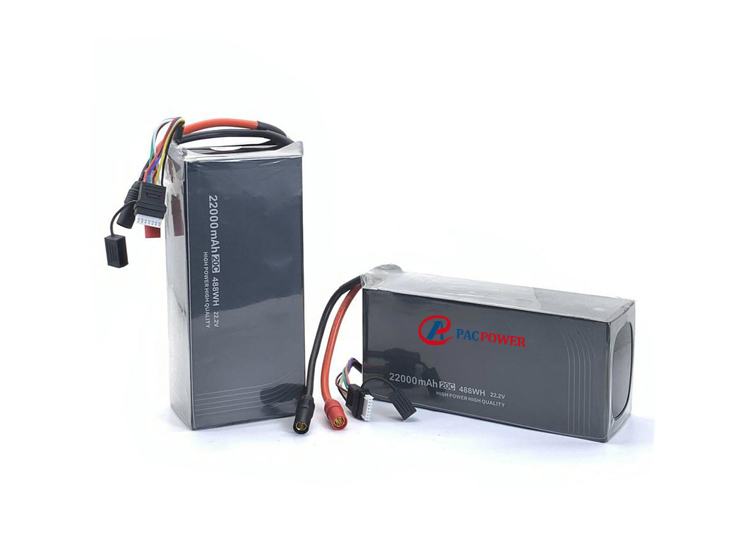 6S Drone Lithium Lipo Battery Pack 22.2V 22000MAh alta descarga 20c