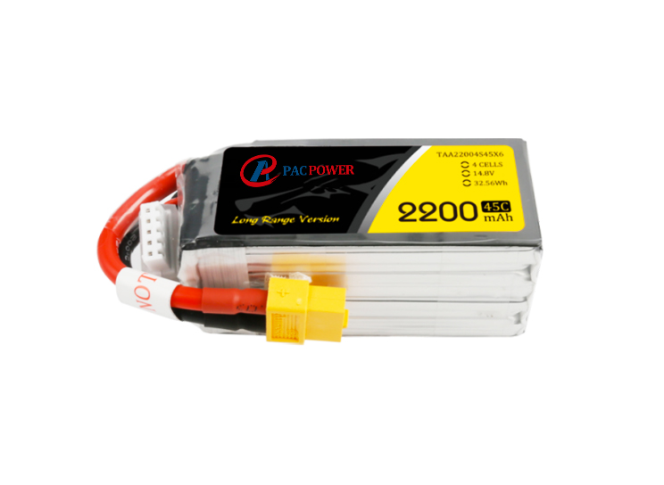 High discharge rate 45C FPV Racing Drone 4S Lipo battery 14.8V 2200mAh