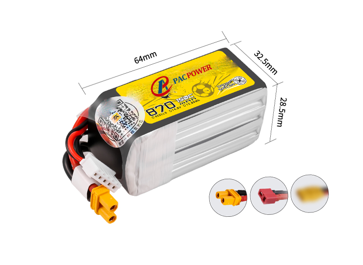 High discharge 150C 14.8V drone soccer batteries 870mAh lithium polymer battery pack