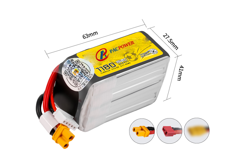 High rate li-polymer battery pack 14.8V 1180mAh 150C for drone soccer