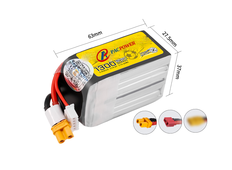 High rate 150C drone soccer lipo lithium battery pack 14.8V 1300mAh