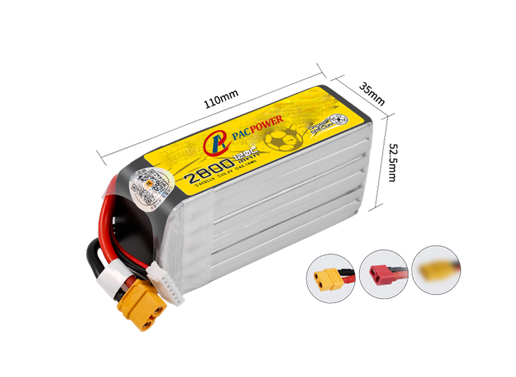 22.2V 120C lithium polymer battery pack 2800mAh high rate for drone football